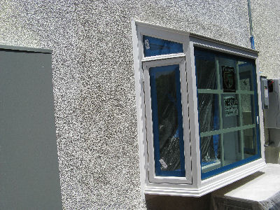 Stucco garden window